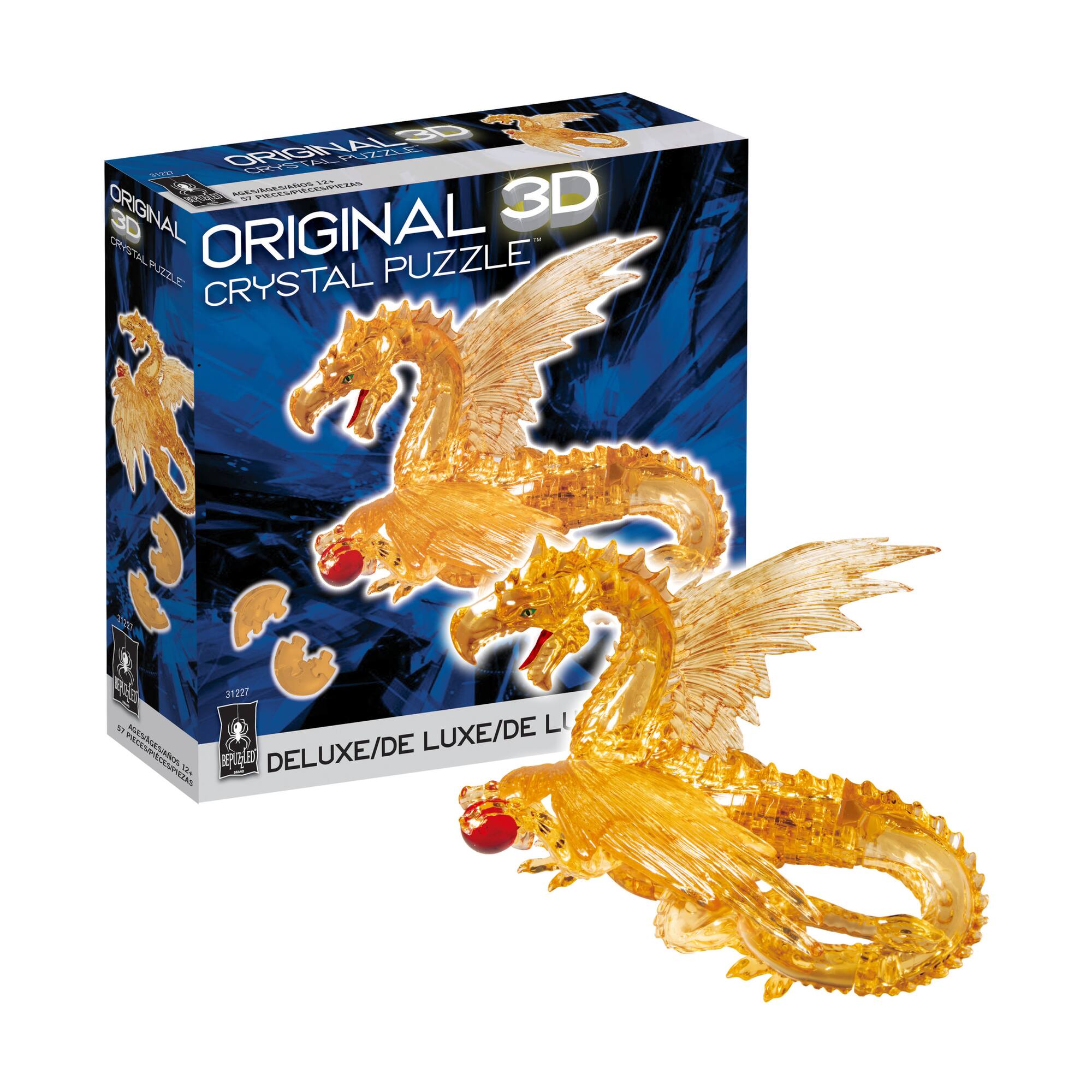 3D Crystal Puzzle - Dragon (Gold): 57 Pcs